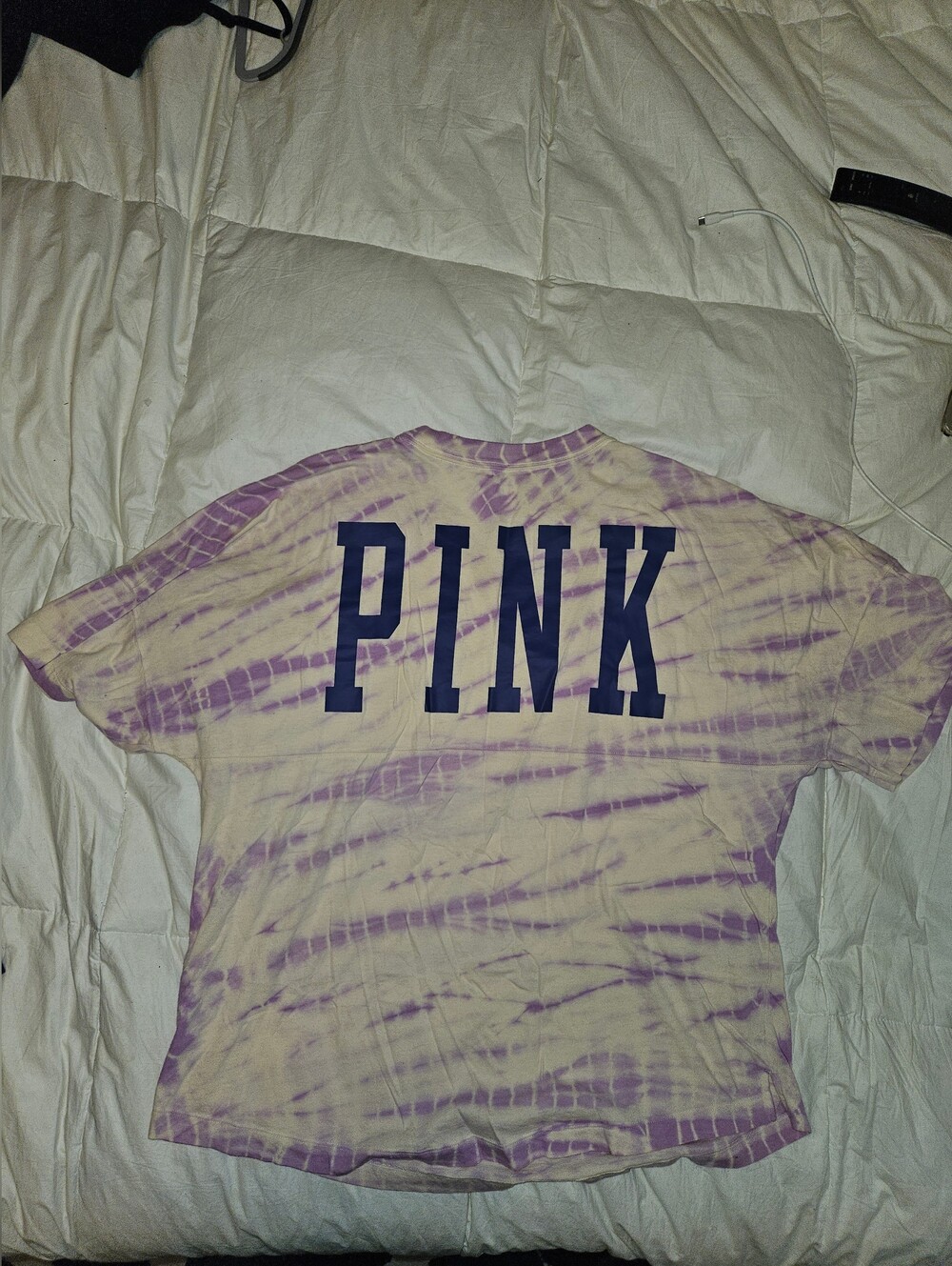 PINK Victoria's Secret Lavender Tie-Dye Logo Tee